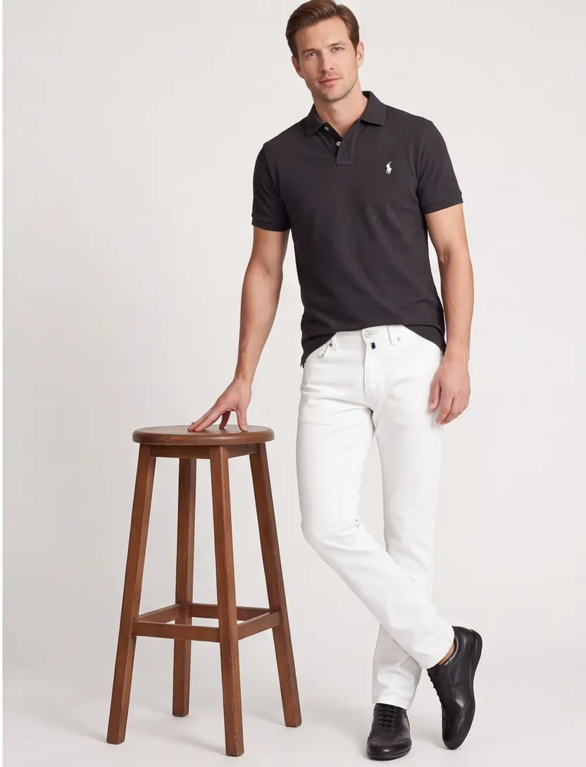 Ralph Lauren polo Custom Slim Fit zwart