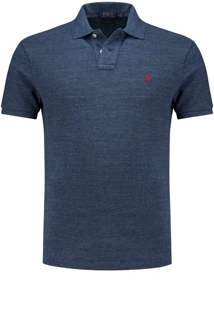 Polo Ralph Lauren poloshirt met logo blauw effen katoen normale fit