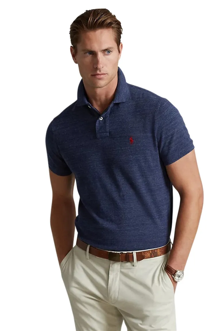 polo Polo Ralph Lauren blauw effen katoen normale fit
