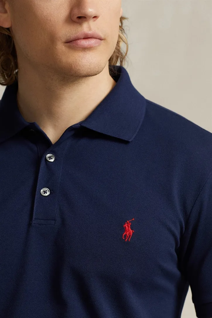 Ralph Lauren slim fit polo navy stretch
