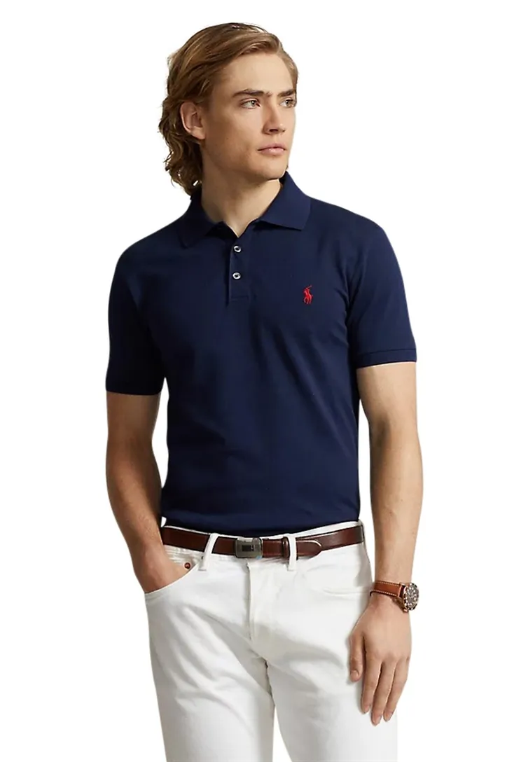 Ralph Lauren slim fit polo navy stretch