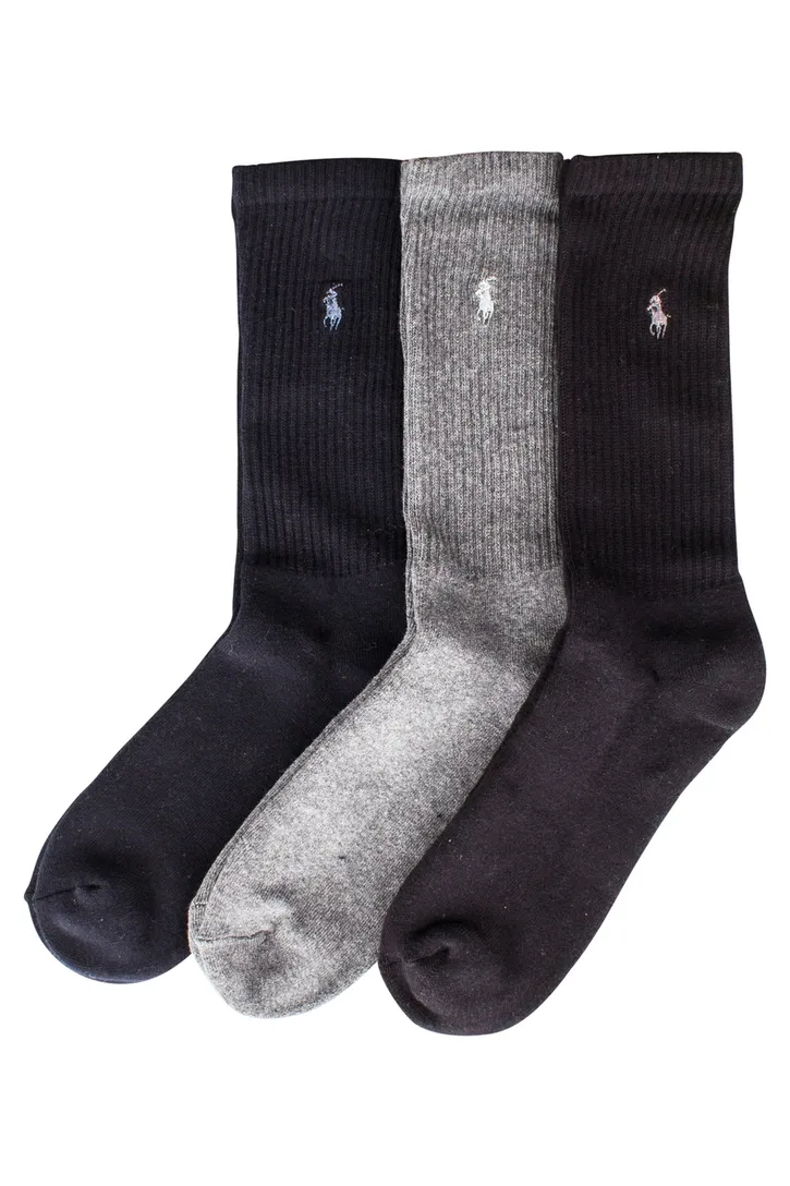 Ralph Lauren sokken 3 paar blauw/grijs/zwart