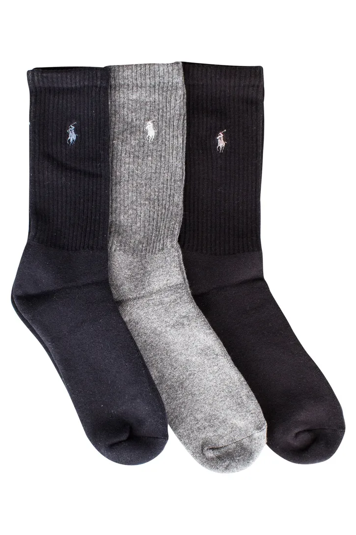 Ralph Lauren sokken 3 paar blauw/grijs/zwart