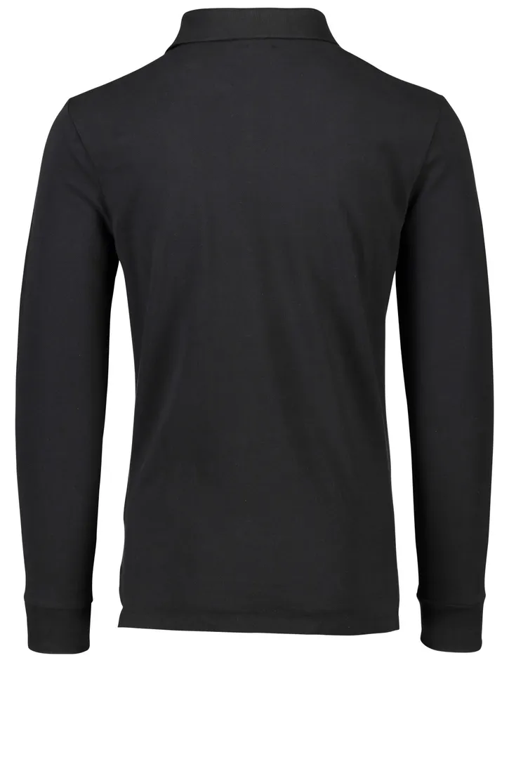 Polo Ralph Lauren polo Custom Slim Fit zwart effen katoen normale fit