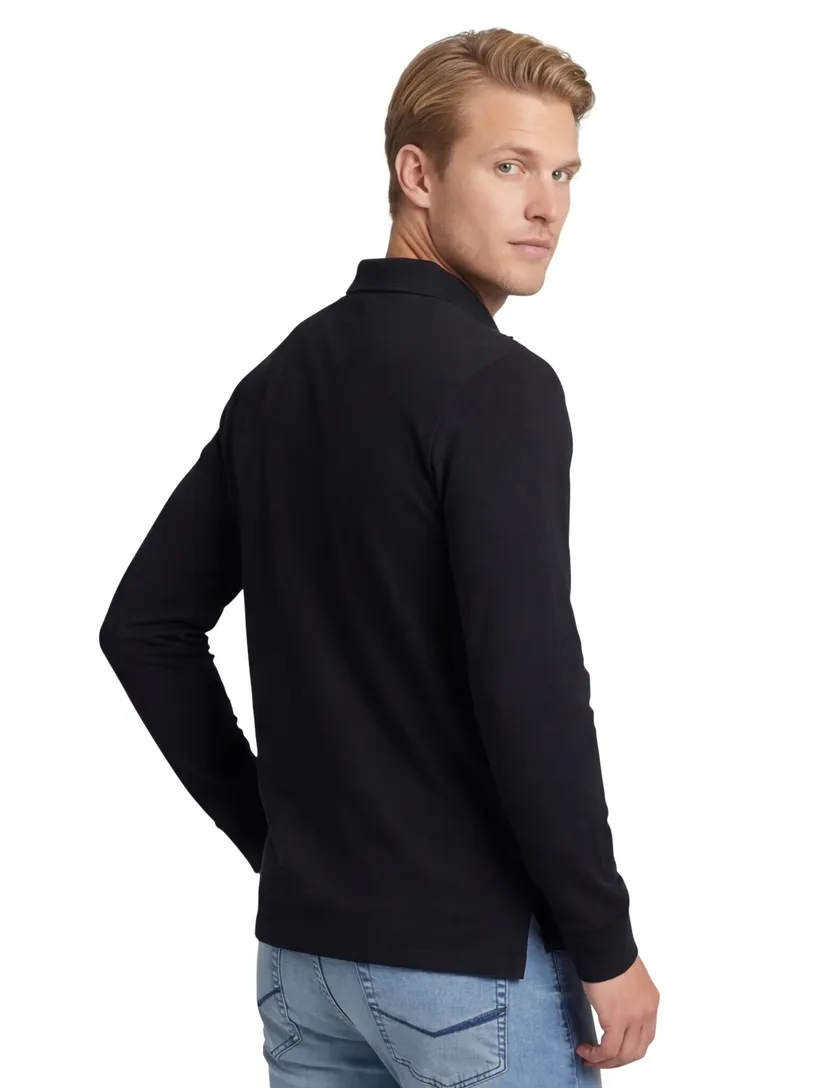 Polo Ralph Lauren polo Custom Slim Fit zwart effen katoen normale fit