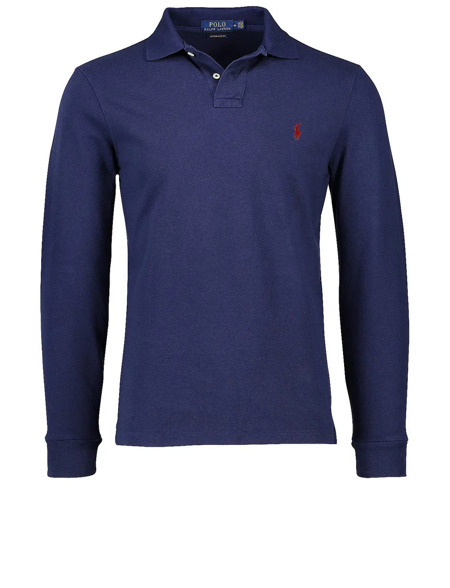 polo Polo Ralph Lauren donkerblauw effen katoen normale fit