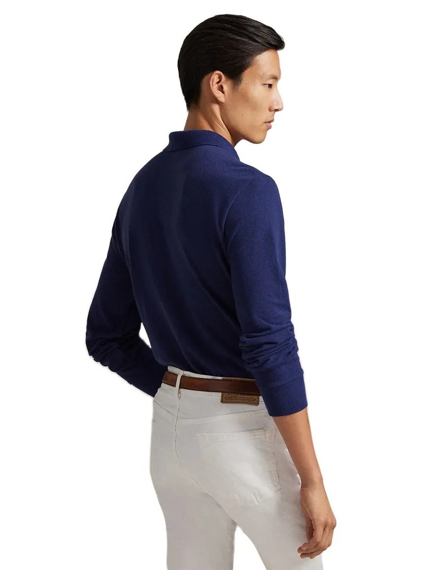 polo Polo Ralph Lauren donkerblauw effen katoen normale fit
