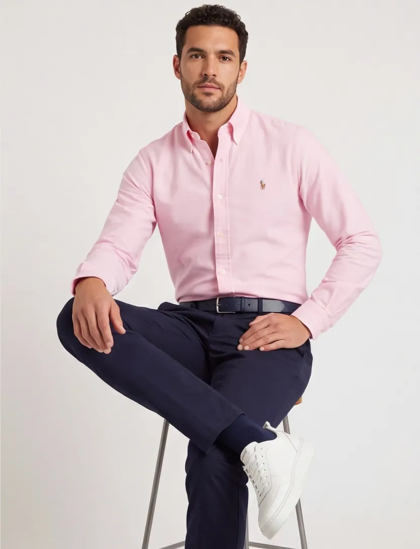 Overhemd Ralph Lauren roze button down