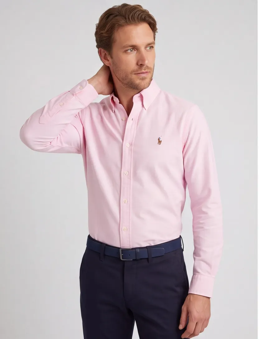 Ralph Lauren overhemd oxford Slim Fit roze