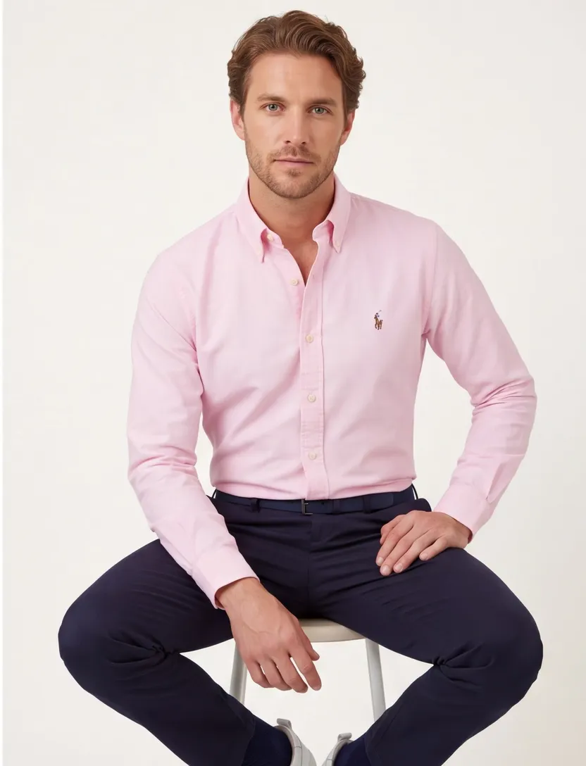 Ralph Lauren overhemd oxford Slim Fit roze