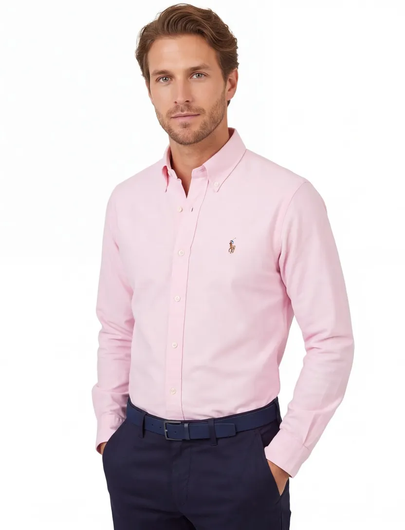 Ralph Lauren overhemd oxford Slim Fit roze