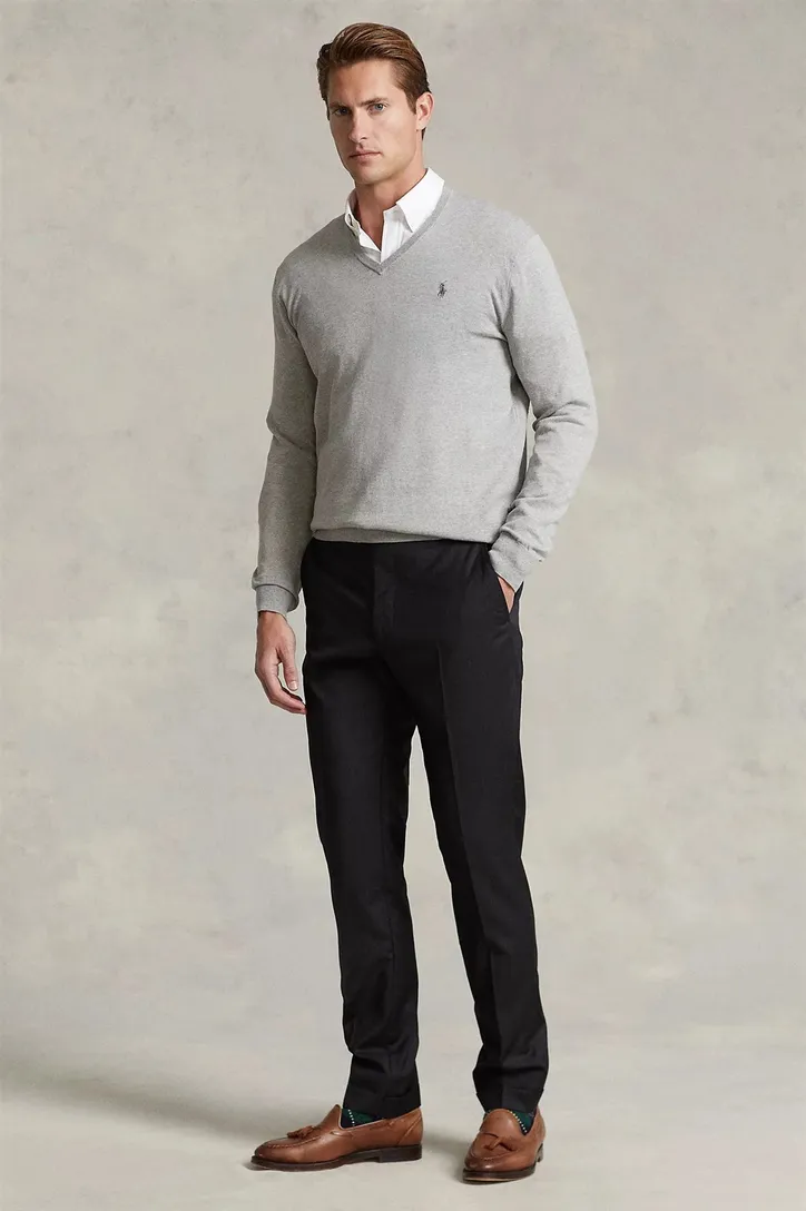 Ralph Lauren trui v-hals Slim Fit katoen