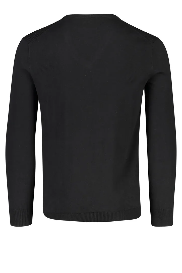 Ralph Lauren trui Slim Fit zwart v-hals katoen