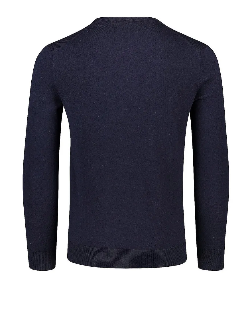 Ralph Lauren trui Slim Fit donkerblauw v-hals
