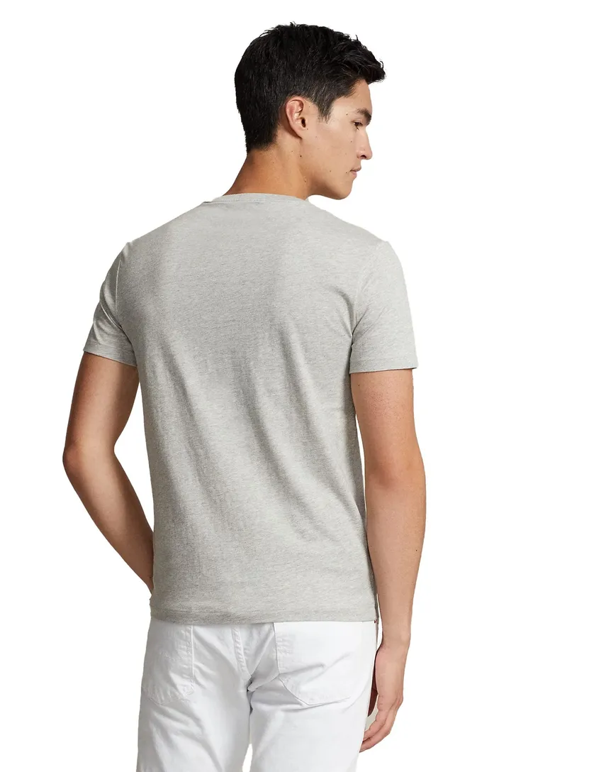 T-shirt Ralph Lauren grijs Custom Slim Fit