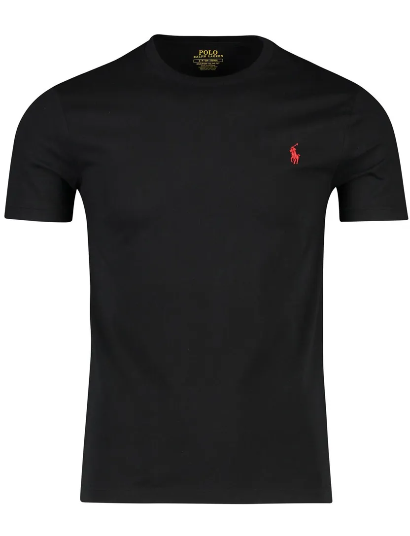 Ralph Lauren t-shirt zwart Custom Slim Fit