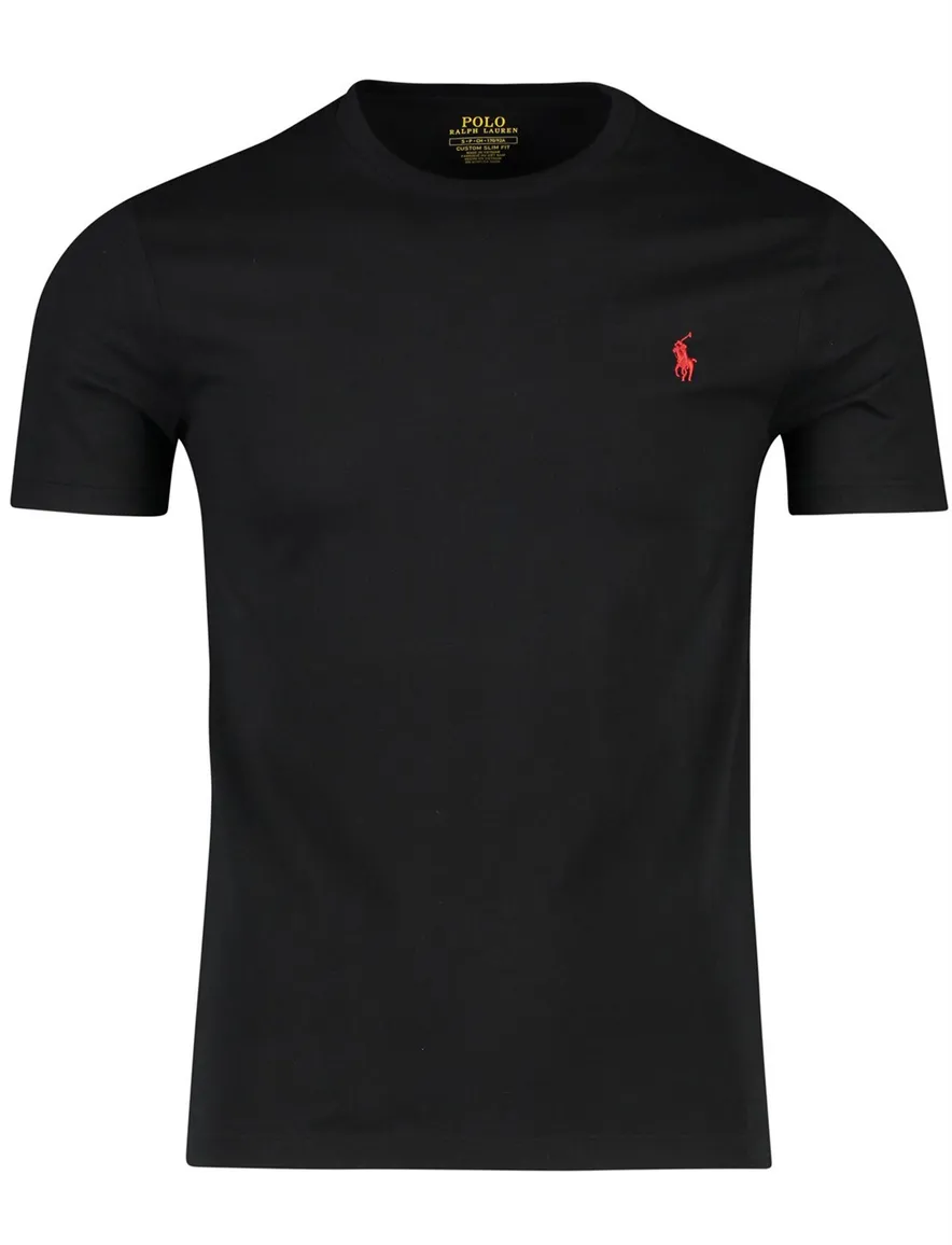 Zwart t-shirt Ralph Lauren Custom Slim Fit