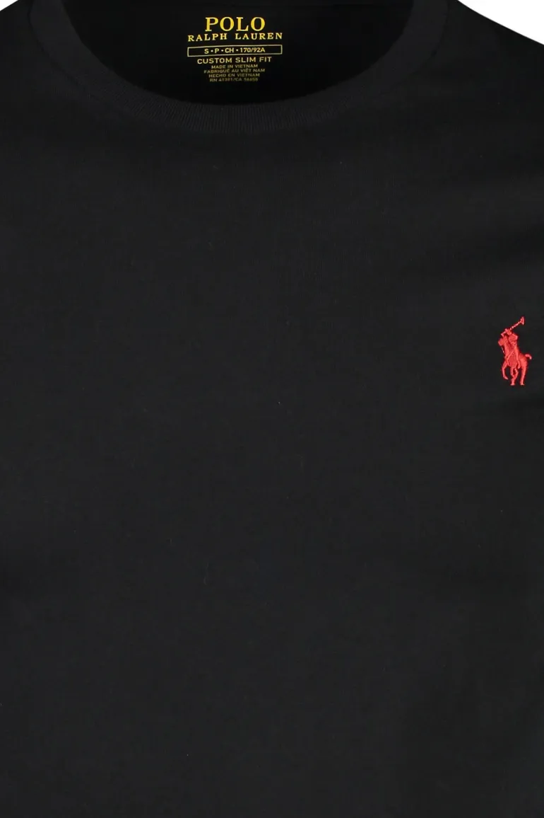 Zwart t-shirt Ralph Lauren Custom Slim Fit