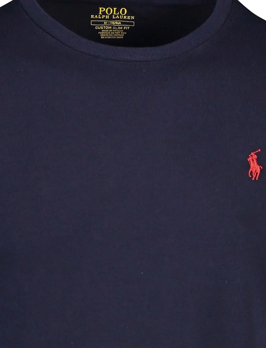 T-shirt Ralph Lauren navy Custom Slim Fit