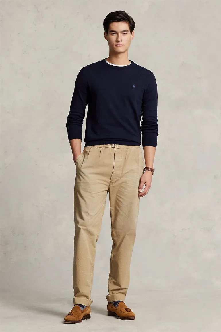 Ralph Lauren sweater ronde hals Slim Fit navy