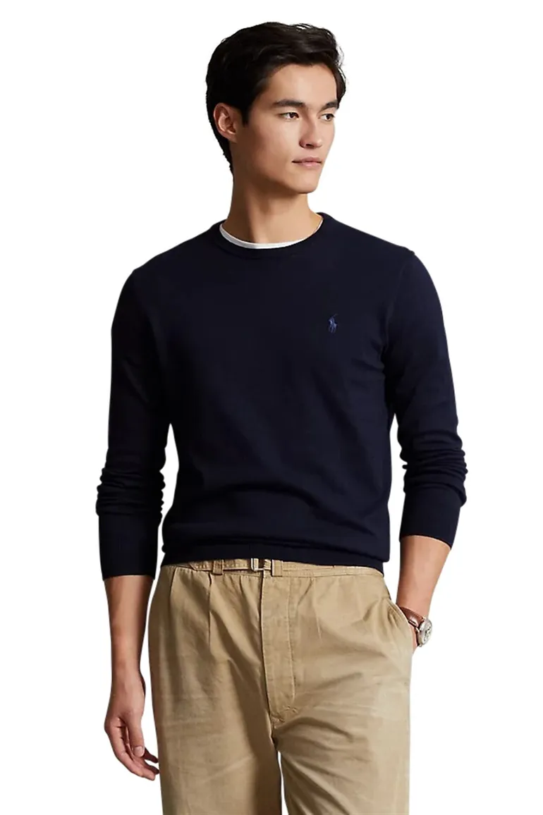 Ralph Lauren sweater ronde hals Slim Fit navy
