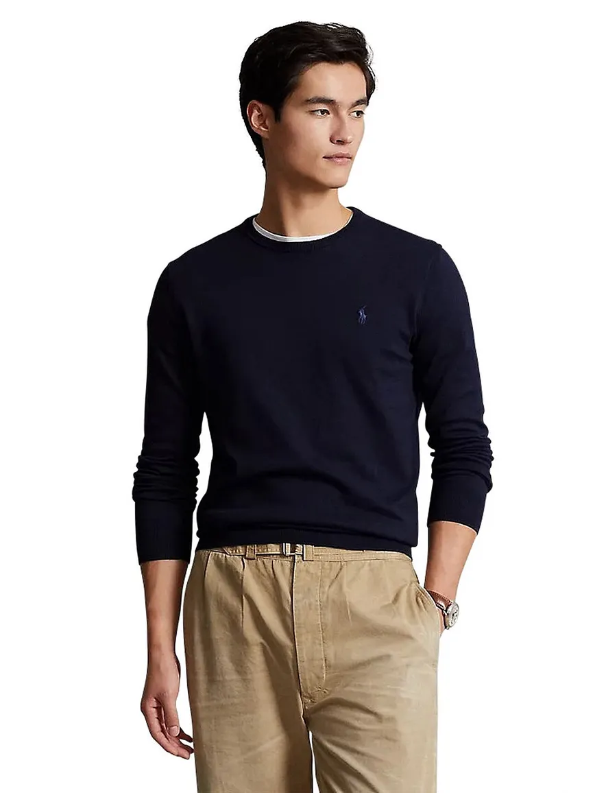 Ralph Lauren sweater ronde hals Slim Fit navy