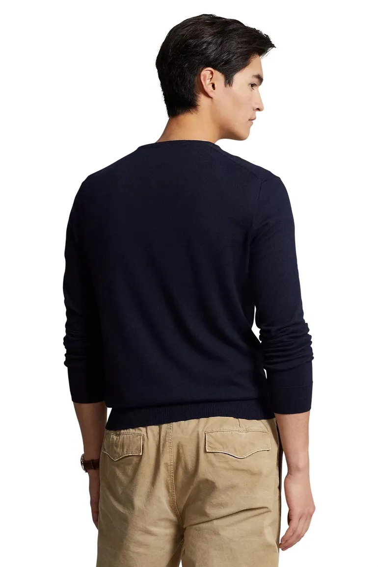 Ralph Lauren sweater ronde hals Slim Fit navy