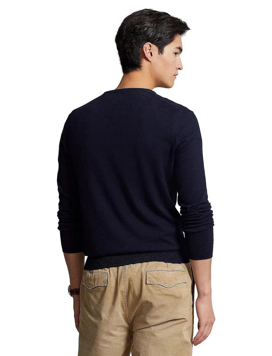Ralph Lauren sweater ronde hals Slim Fit navy