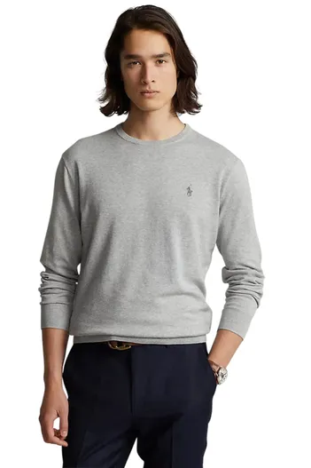 Polo Ralph Lauren Ralph Lauren sweater ronde hals Slim Fit grijs