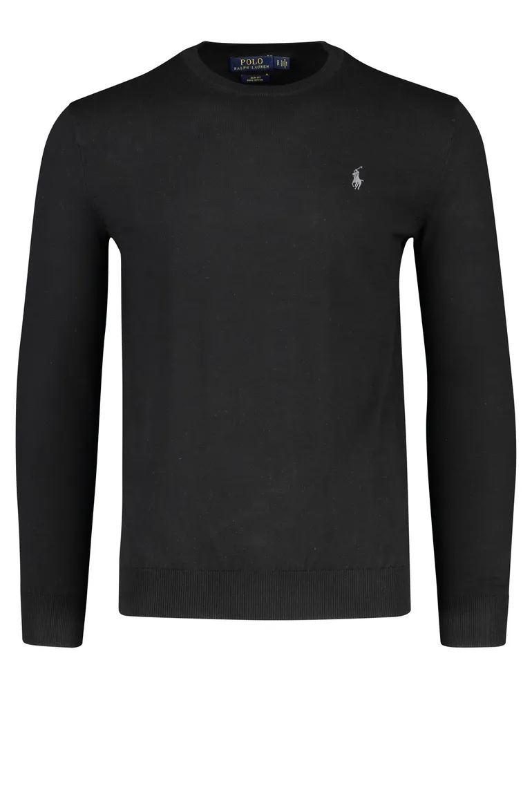 Ralph Lauren Slim Fit trui ronde hals zwart