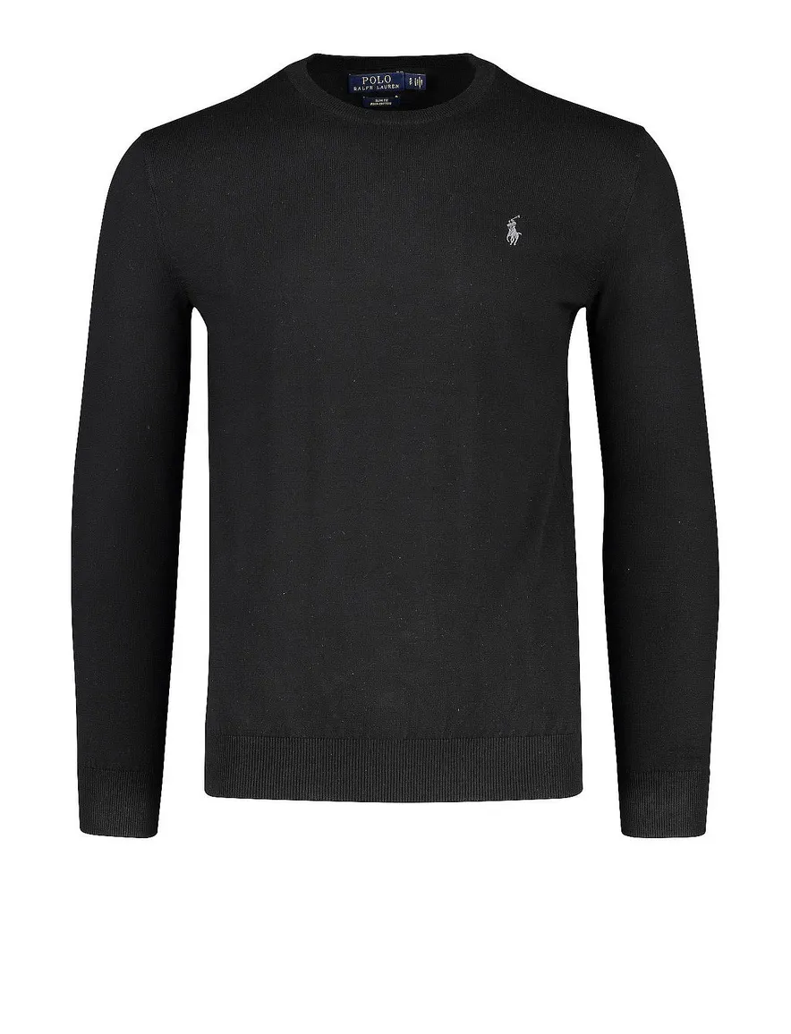 Ralph Lauren Slim Fit trui ronde hals zwart