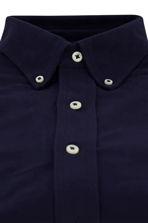 Polo Ralph Lauren casual overhemd wijde fit donkerblauw effen katoen button down boord