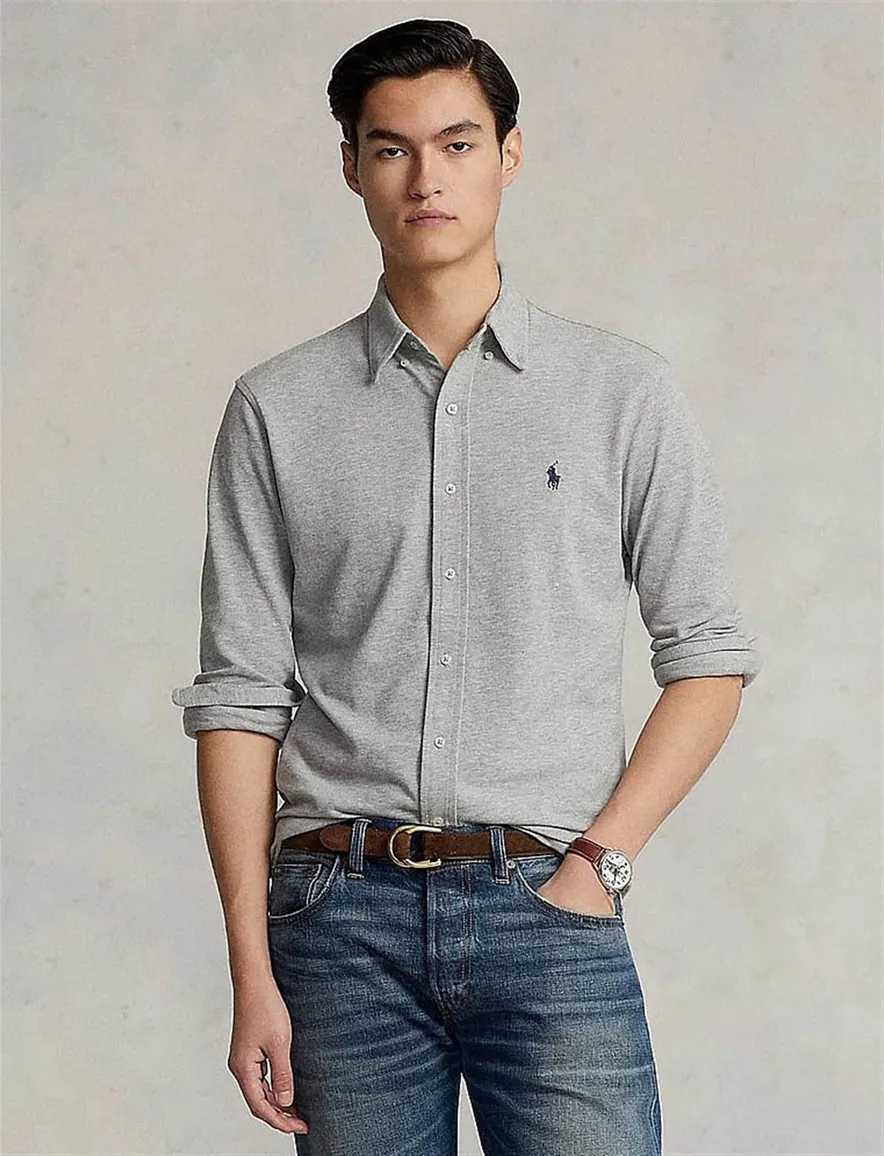 Ralph Lauren overhemd button down grijs