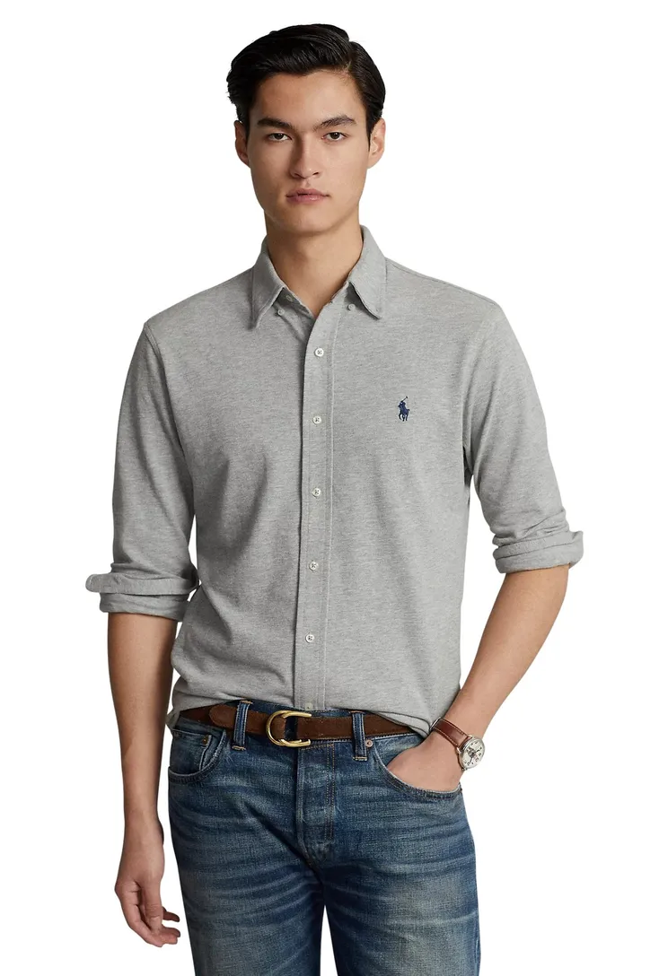 Overhemd Ralph Lauren grijs gemeleerd