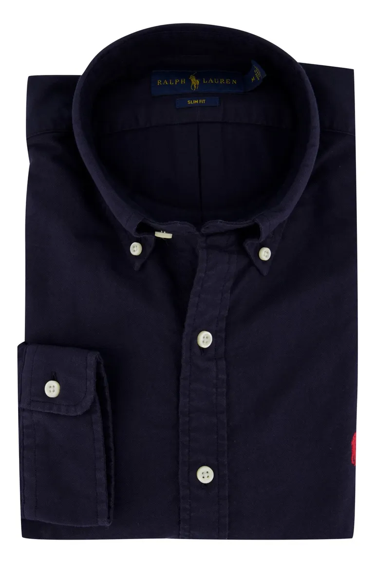 Overhemd Ralph Lauren donkerblauw Slim Fit