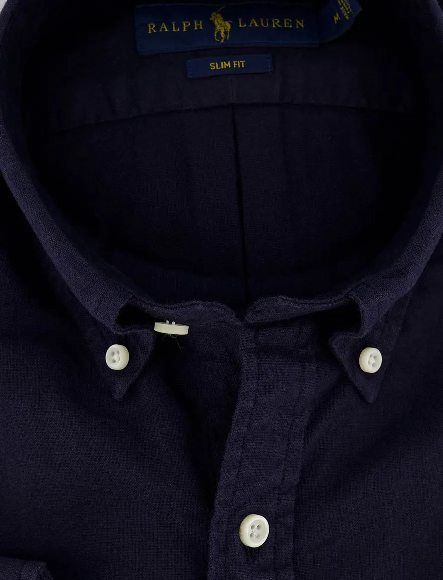 Overhemd Ralph Lauren donkerblauw Slim Fit