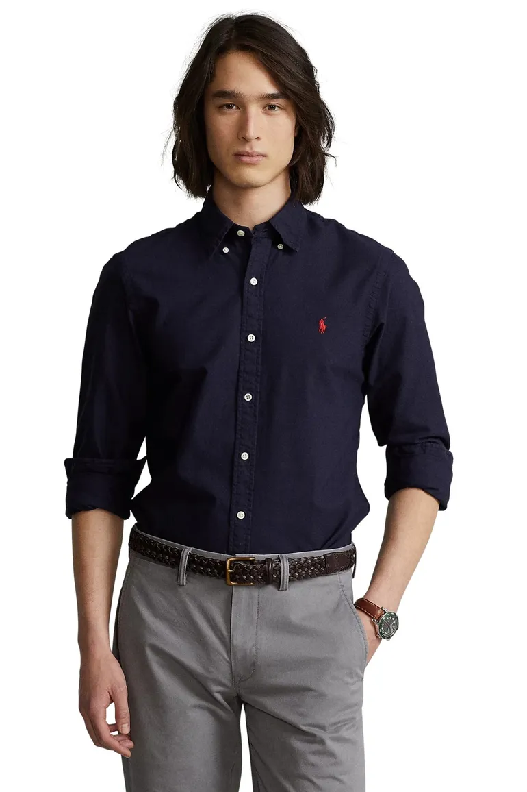 Overhemd Ralph Lauren donkerblauw Slim Fit