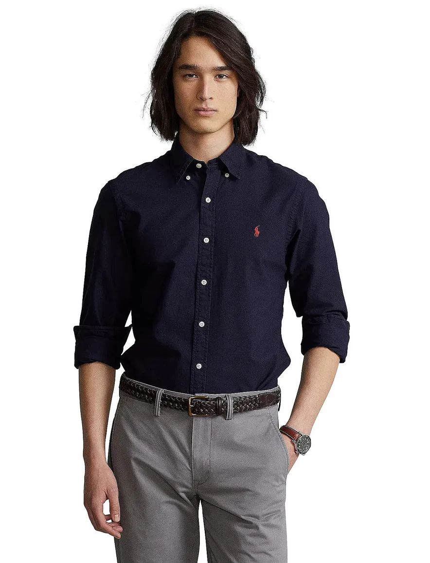 Overhemd Ralph Lauren donkerblauw Slim Fit