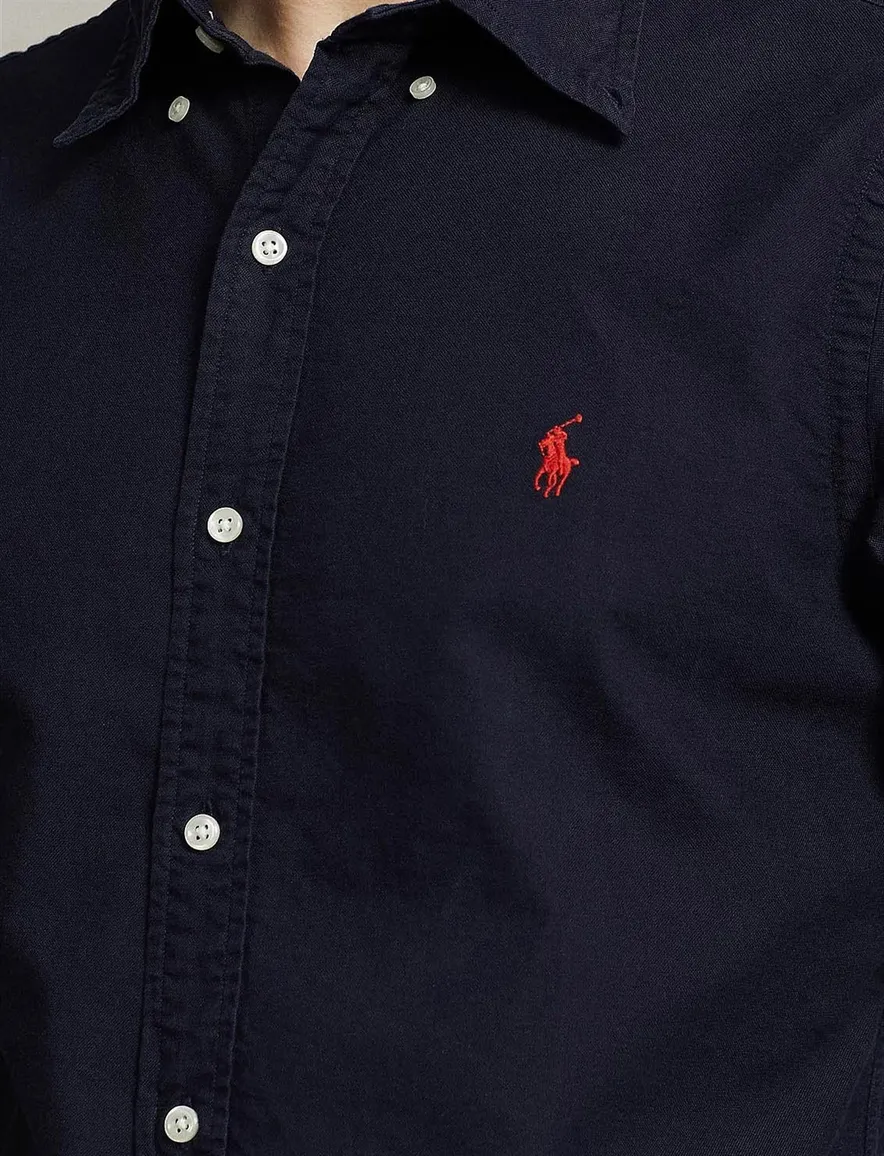 Overhemd Ralph Lauren donkerblauw Custom Fit