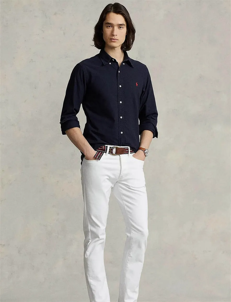 Overhemd Ralph Lauren donkerblauw Custom Fit