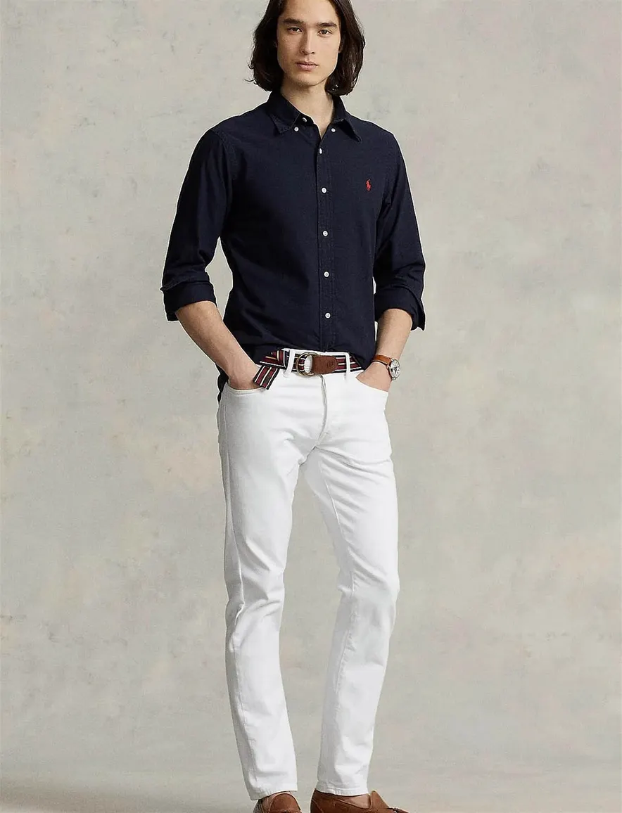 Overhemd Ralph Lauren donkerblauw Custom Fit