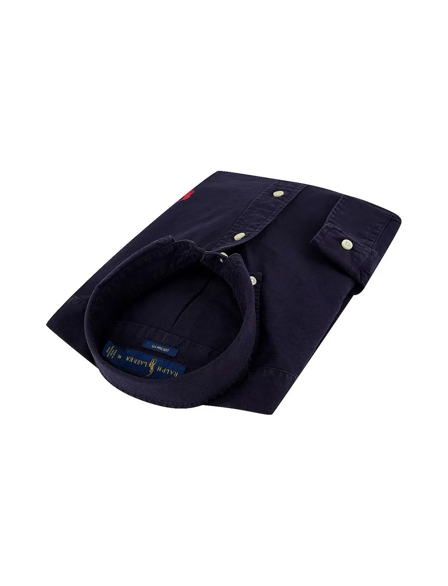 Overhemd Ralph Lauren donkerblauw Custom Fit