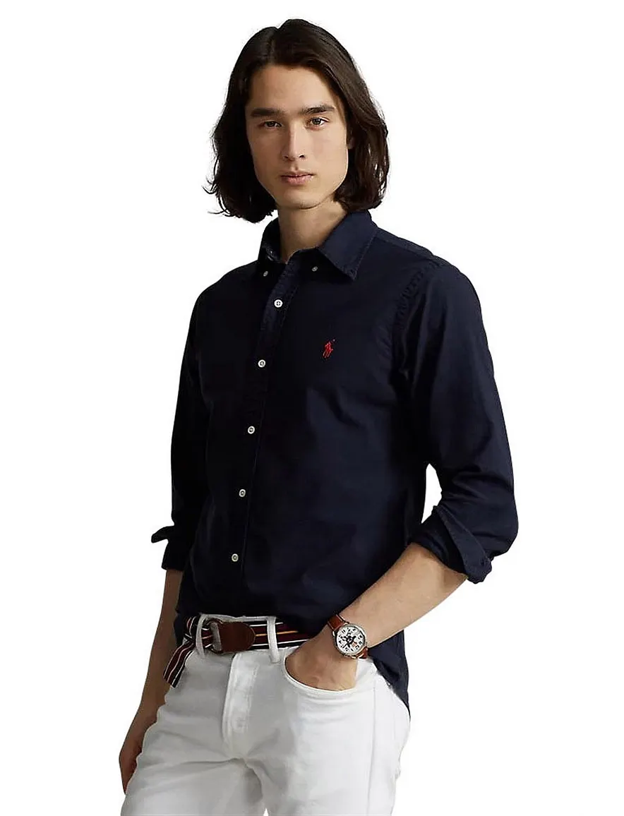 Overhemd Ralph Lauren donkerblauw Custom Fit