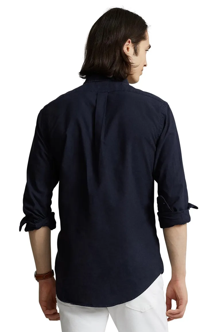 Polo Ralph Lauren overhemd normale fit navy met logo