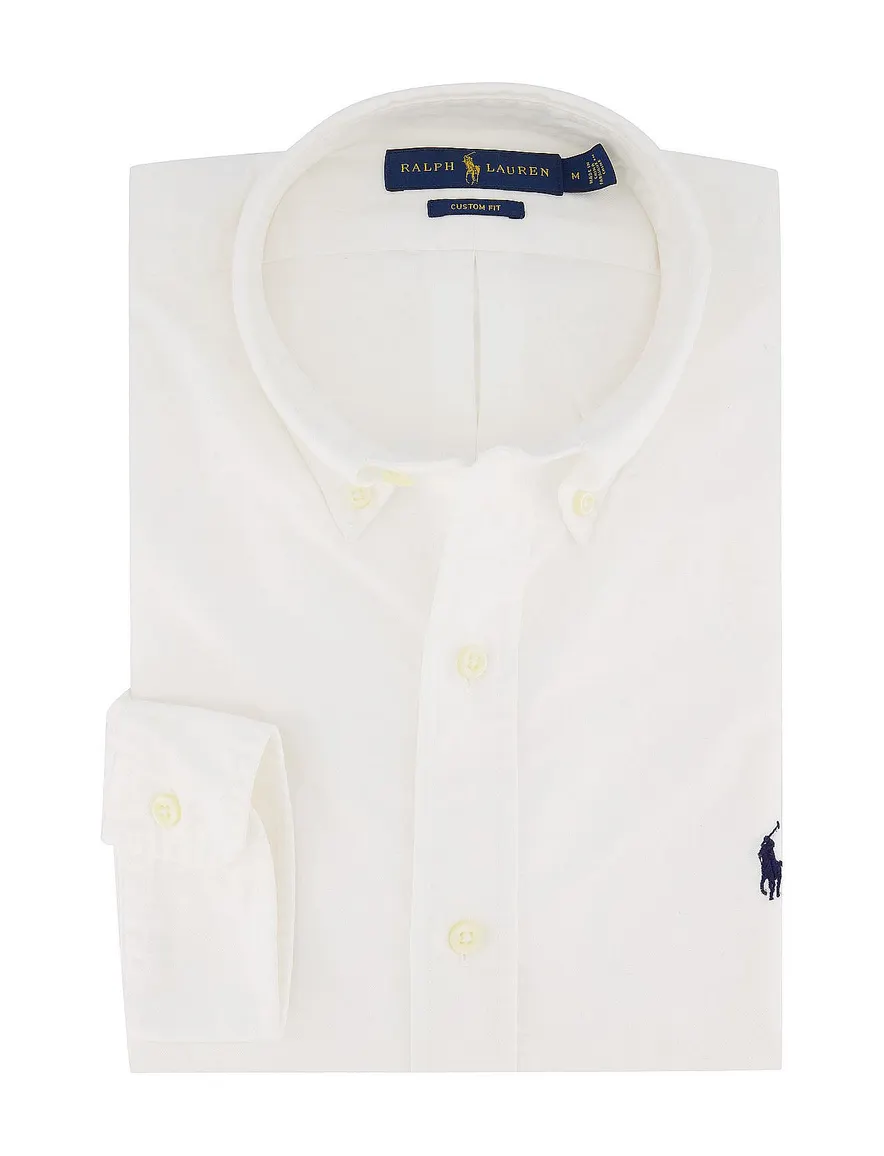 Polo Ralph Lauren casual overhemd normale fit wit effen katoen