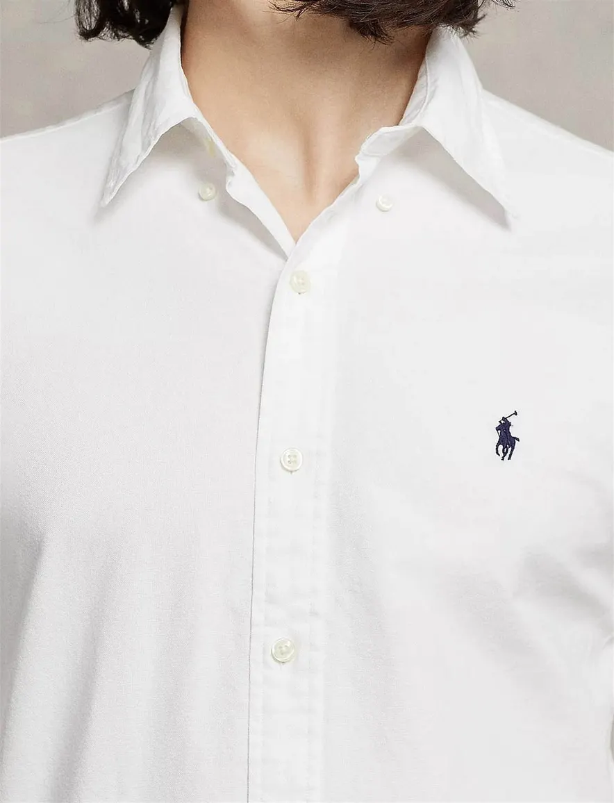 Polo Ralph Lauren casual overhemd normale fit wit effen katoen