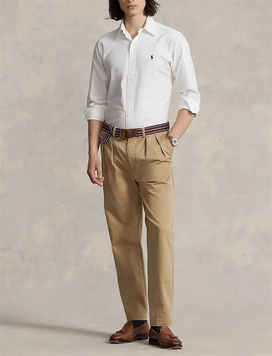 Polo Ralph Lauren casual overhemd normale fit wit effen katoen