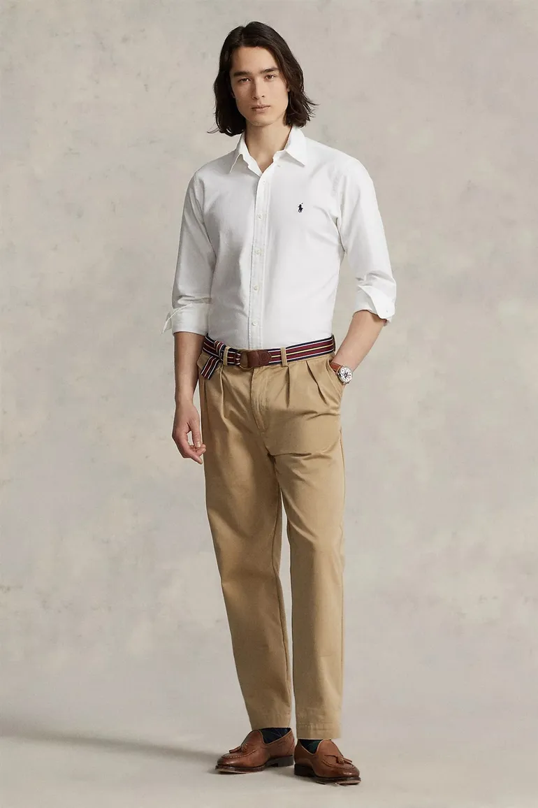 Polo Ralph Lauren casual overhemd normale fit wit effen katoen