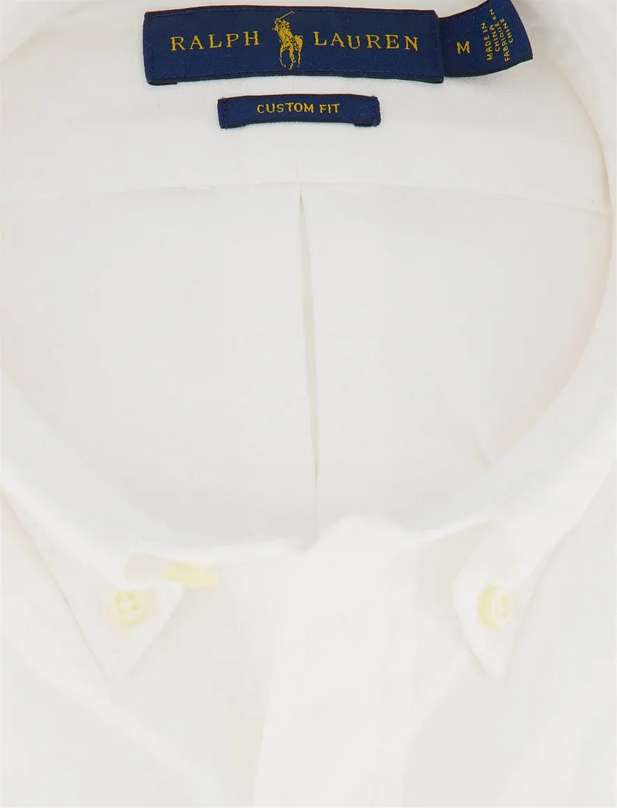 Polo Ralph Lauren casual overhemd normale fit wit effen katoen