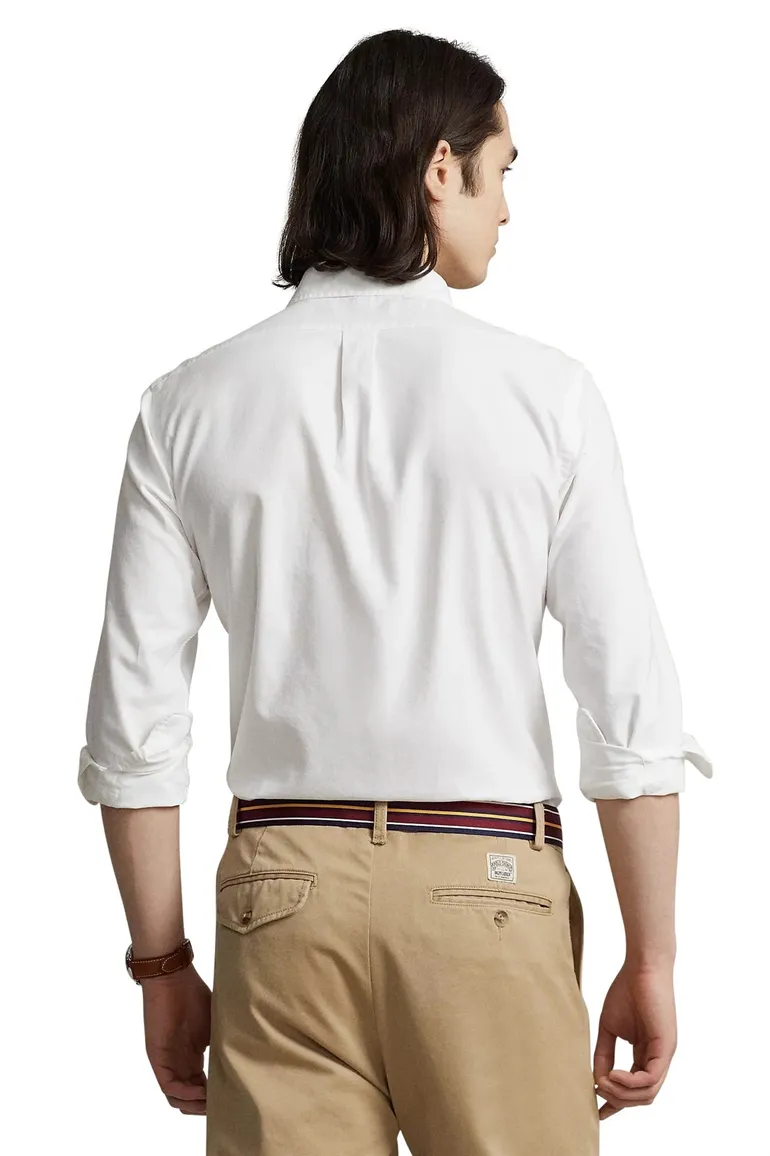 Polo Ralph Lauren casual overhemd normale fit wit effen katoen